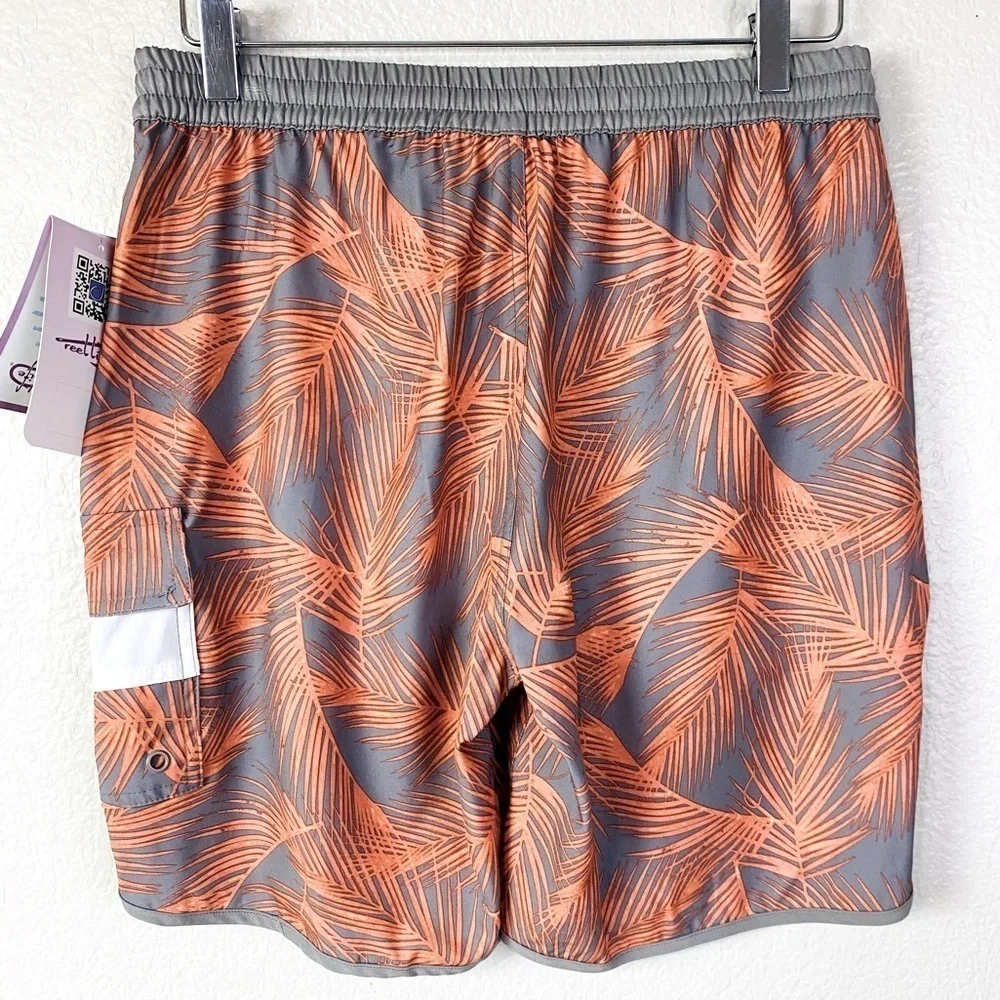 Reel Life Silver Filigree Print Board Shorts Size M